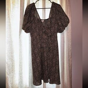 ODDI women’s size 1X puff sleeve leopard print dress